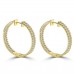 5.26 ct ttw Ladies Round Cut Diamond Inside Outside Hoop Earrings In yellow Gold
